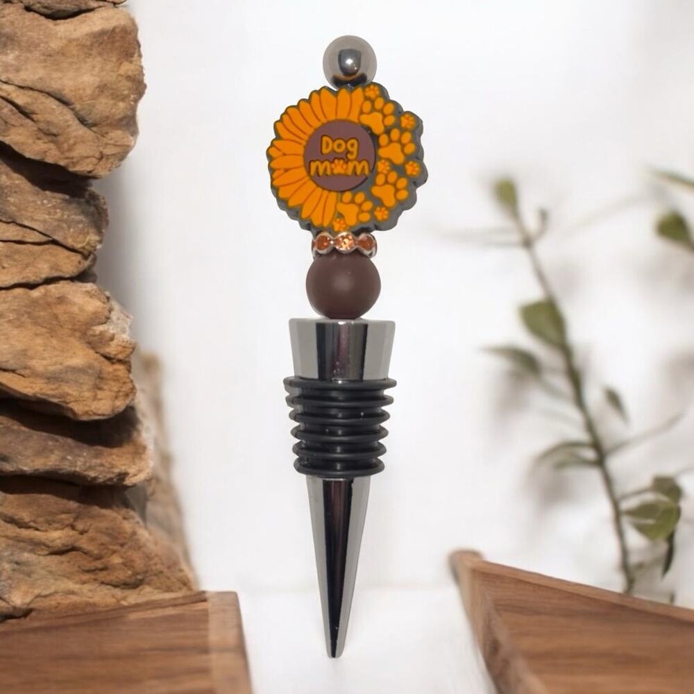 Dog mom Beaded Wine Bottle Stopper